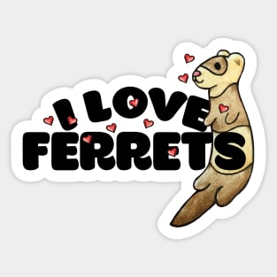 I love ferrets Sticker